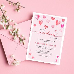 Little Sweetheart Baby Shower Hearts Invitation