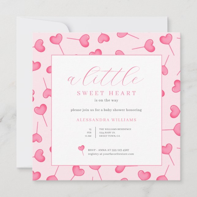 Little Sweetheart Baby Shower Invitation (Front)