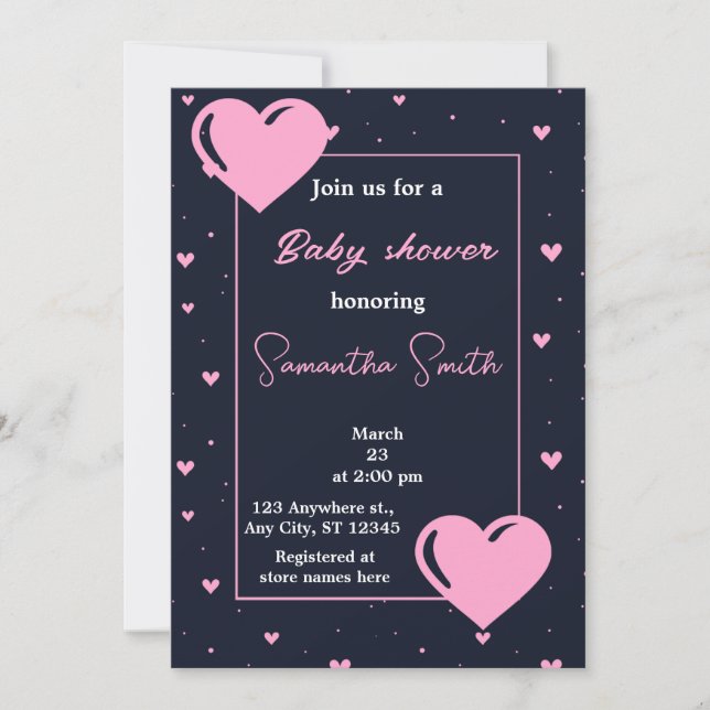 little sweetheart baby shower invitation (Front)