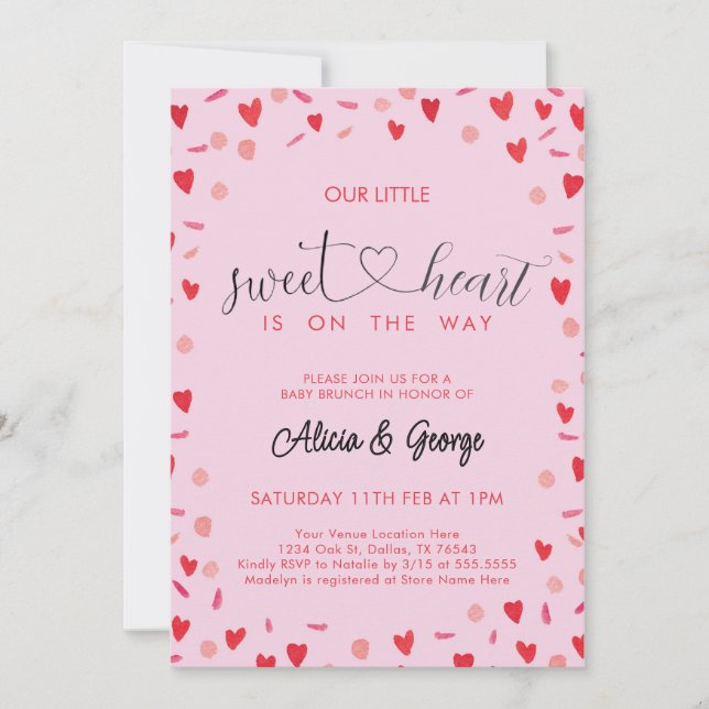 Little Sweetheart Baby Shower Invitation (Front)