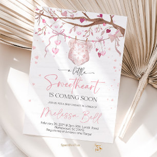 Little Sweetheart Baby Shower Invitation, Valentin Invitation