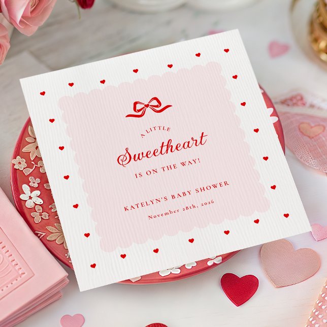 Little Sweetheart Baby Shower Paper Napkins (Creator Uploaded)