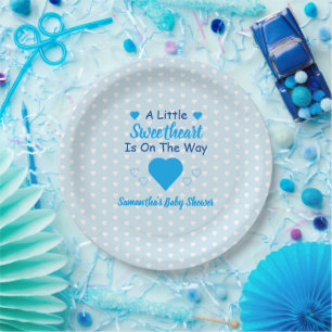 Little Sweetheart Baby Shower Paper Plate