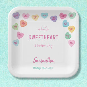 little Sweetheart baby shower Paper Plate