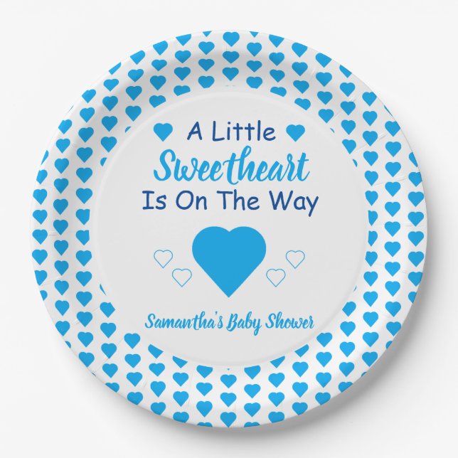 Little Sweetheart Baby Shower Paper Plate (Front)