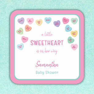 little Sweetheart baby shower Square Sticker