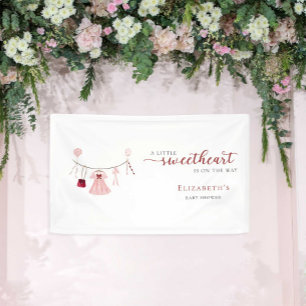 Little Sweetheart Baby Shower Valentine Cute Banner