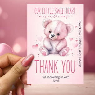 Little sweetheart bear Baby Shower Thank you Card