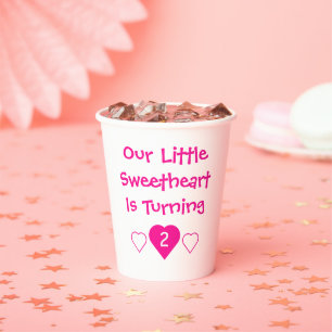 Little Sweetheart Birthday Paper Cups