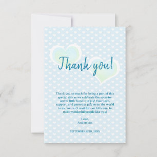 Little Sweetheart Blue Baby Shower Thank You Card
