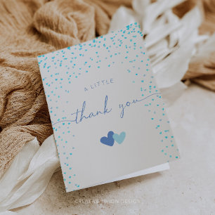 Little Sweetheart Blue Folded Thank You Card