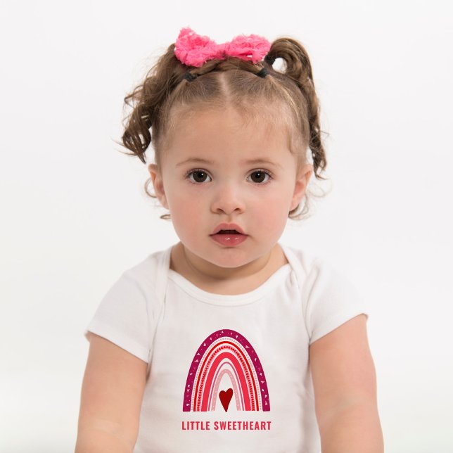 Little Sweetheart Boho Rainbow Valentine Baby Bodysuit (Creator Uploaded)
