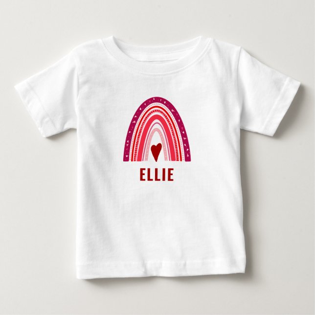 Little Sweetheart Boho Rainbow Valentine Baby T-Shirt (Front)