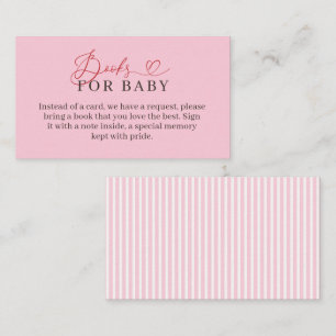 Little Sweetheart Books for Baby Cute Baby Shower Enclosure Card