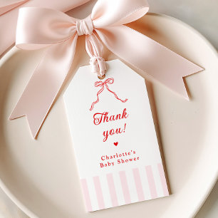 Little Sweetheart Bow Baby Shower Gift Tags