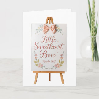 Little Sweetheart Bow Baby Shower Welcome Sign Card