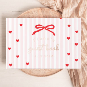 Little Sweetheart Bow Valentines Baby Shower Guest Book