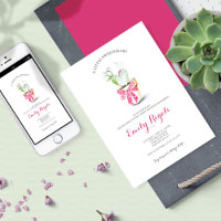Little Sweetheart Cactus Baby Shower Invite