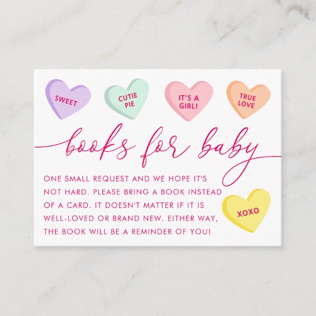 Little Sweetheart Candy Hearts Books for Baby Enclosure Card (Front)