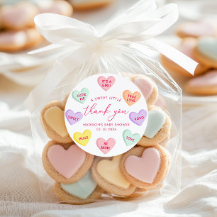 Little Sweetheart Candy Hearts Thank You Classic Round Sticker