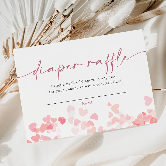 Little Sweetheart Diaper Raffle Girl Baby Shower Enclosure Card (Creator Uploaded)