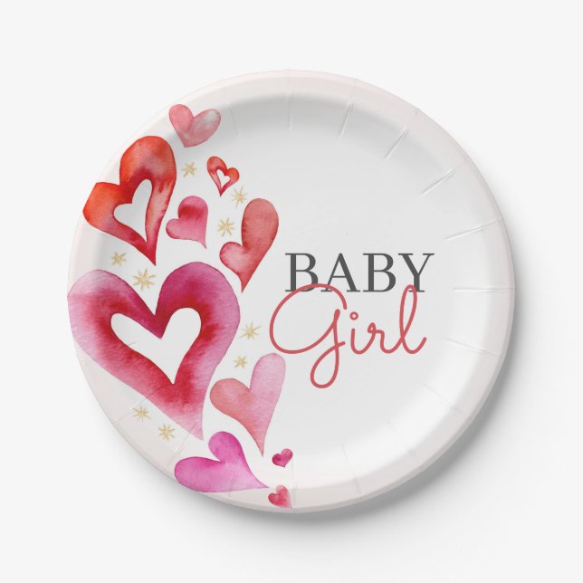 Little Sweetheart February Party Paper Plate (Front)
