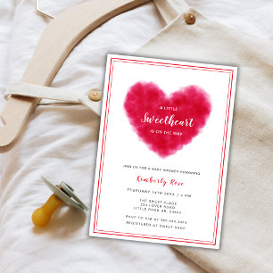 Little Sweetheart Frame Valentines Baby Shower Invitation