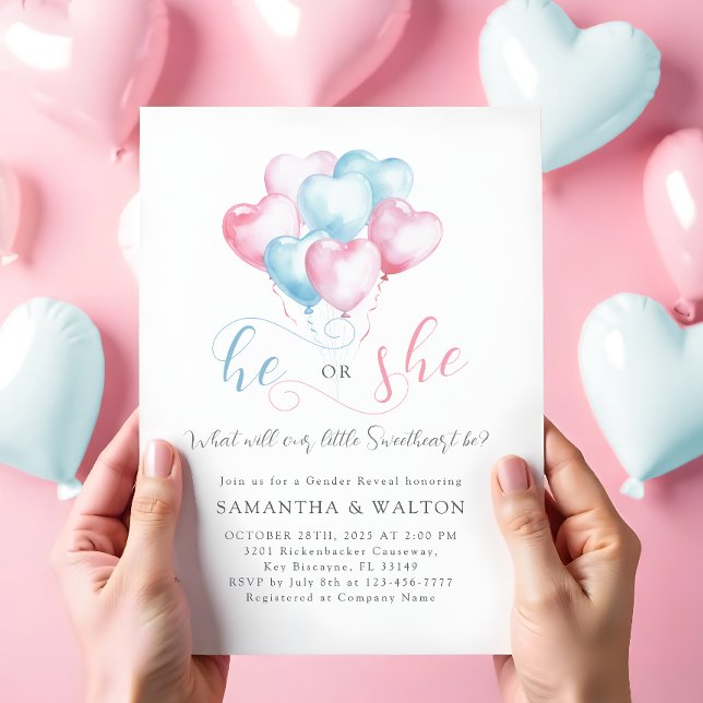 Little Sweetheart Gender Reveal Party Invitation (Creator Uploaded)