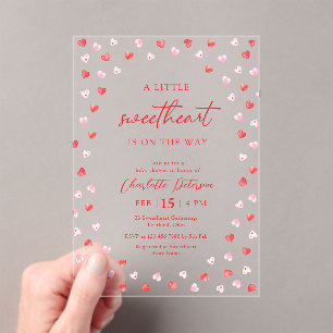 Little Sweetheart Girl Baby Shower Invitation