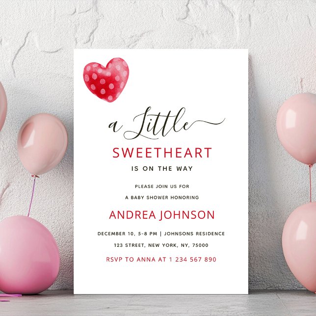 Little Sweetheart Girl Baby Shower Invitation (Creator Uploaded)