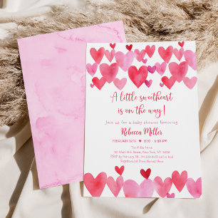 Little Sweetheart Hearts Baby Shower Invitation