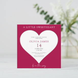Little sweetheart is on the way girl baby shower invitation