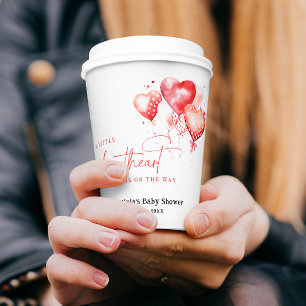 Little Sweetheart Is on the Way Modern Baby Shower Paper Cups