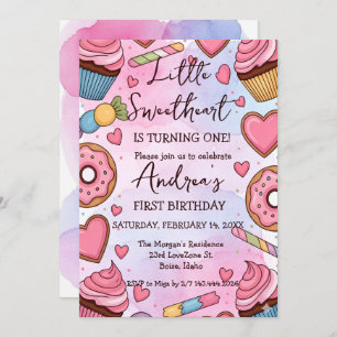 Little Sweetheart is Turning One Valentines Birth Holiday Card