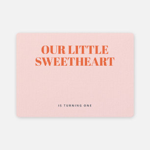 Little Sweetheart Minimalist Girl First Birthday Invitation