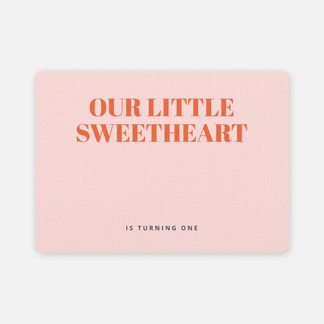 Little Sweetheart Minimalist Girl First Birthday Invitation (Creator Uploaded)