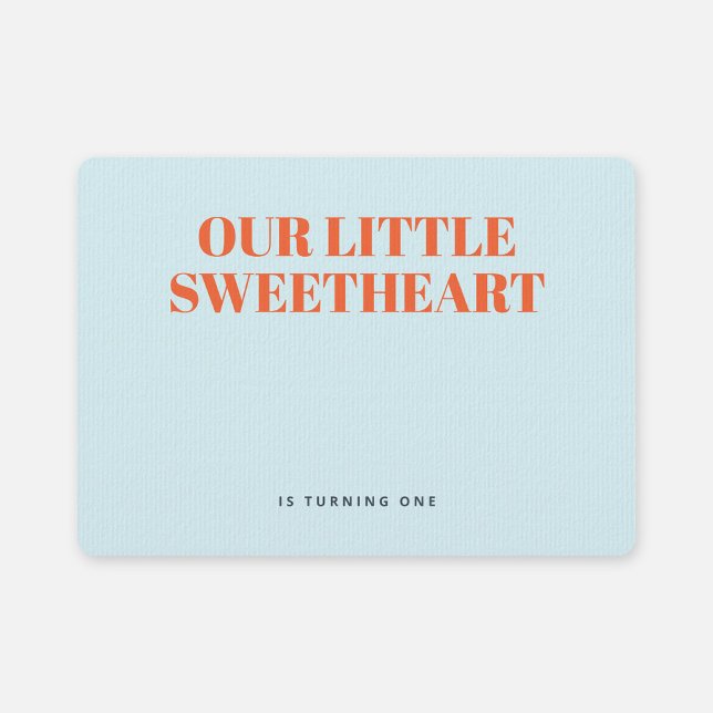 Little Sweetheart Modern Boy First Birthday Invitation (Creator Uploaded)
