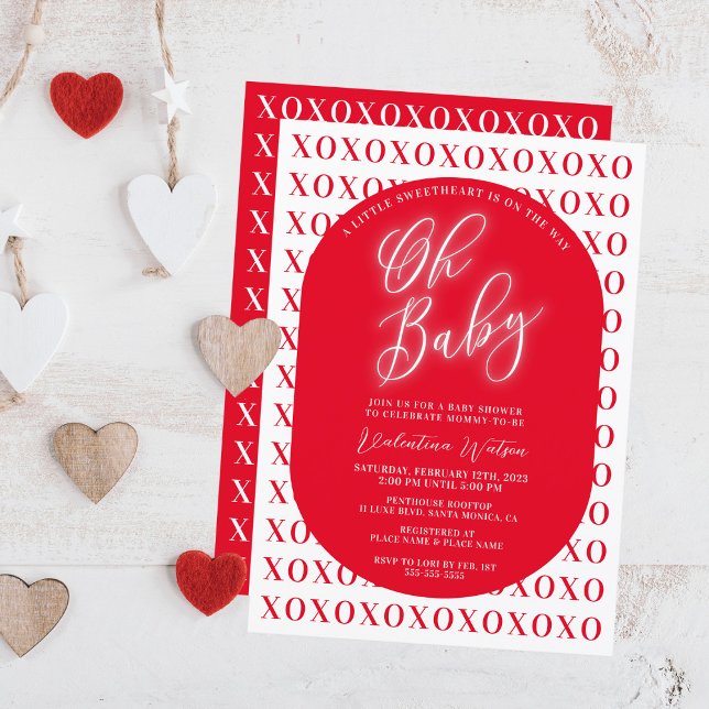 Little Sweetheart On The Way Valentine Baby Shower Invitation (Creator Uploaded)