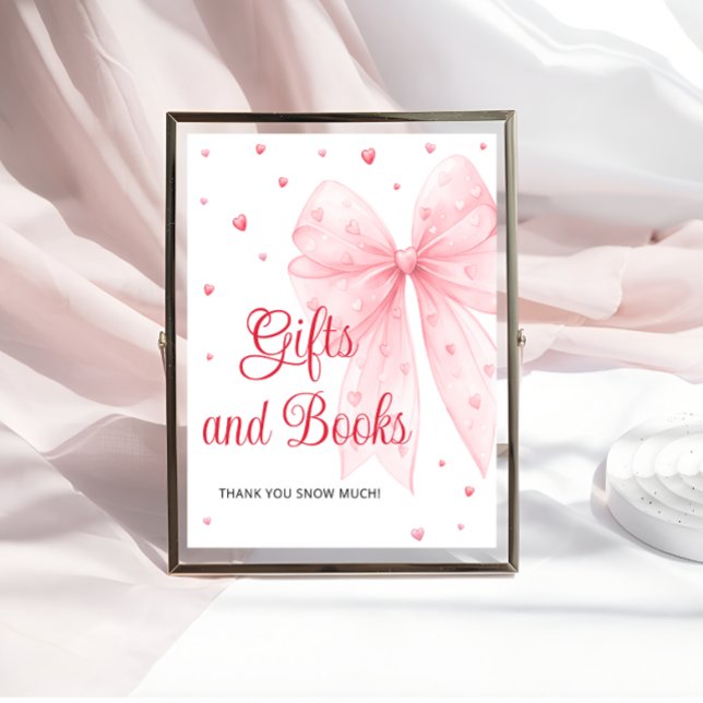 Little Sweetheart Pink Bow Baby Shower Gift Book Poster (Creator Uploaded)