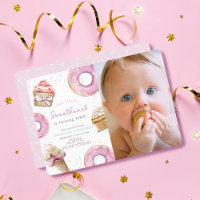 Little Sweetheart Pink Cupcake Photo 1st Birthday 