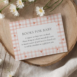 Little Sweetheart Pink Gingham Books for Baby Enclosure Card