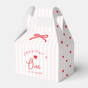 Little Sweetheart Pink Red Valentines 1st Birthday Favour Box