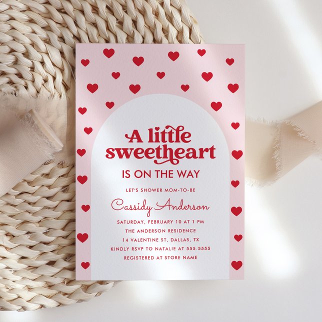 Little Sweetheart Pink Valentine's Baby Shower Invitation (Creator Uploaded)