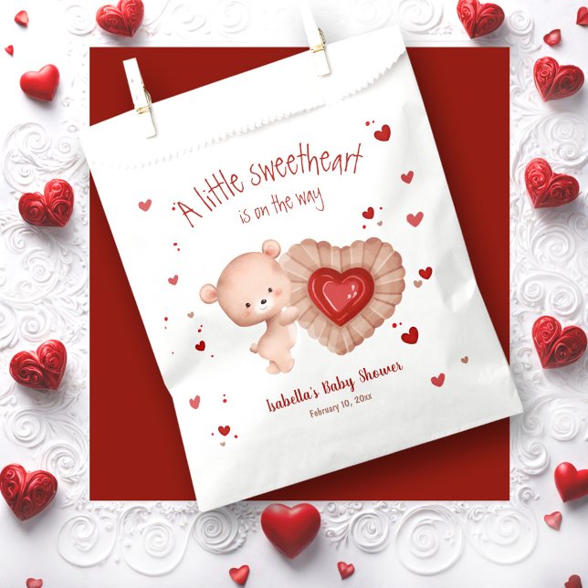 Little Sweetheart Red Cookie Baby Shower Favour Ba Favour Bags (Little Sweetheart Red Cookie Baby Shower Favor Bag)