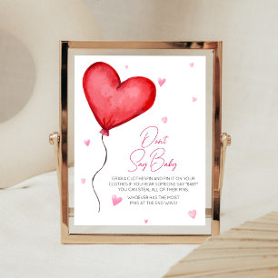 Little Sweetheart Red Valentine Don't Say Baby Poster