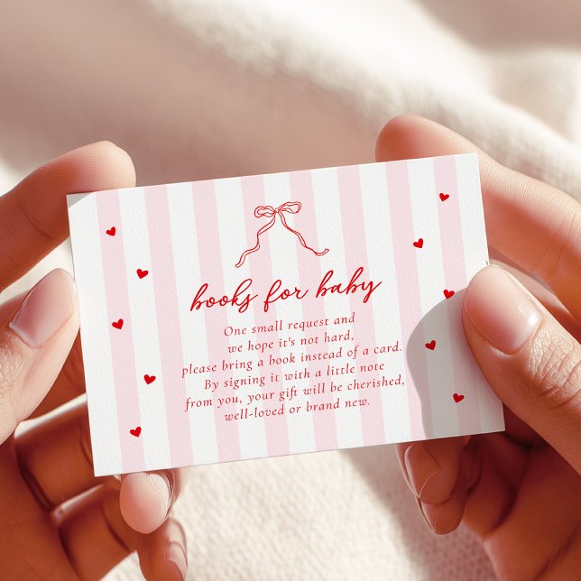 Little Sweetheart Stripes Bow Books for Baby Card (Creator Uploaded)