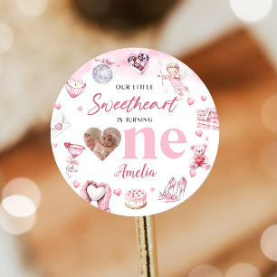 Little Sweetheart Valentine 1st Birthday Sticker