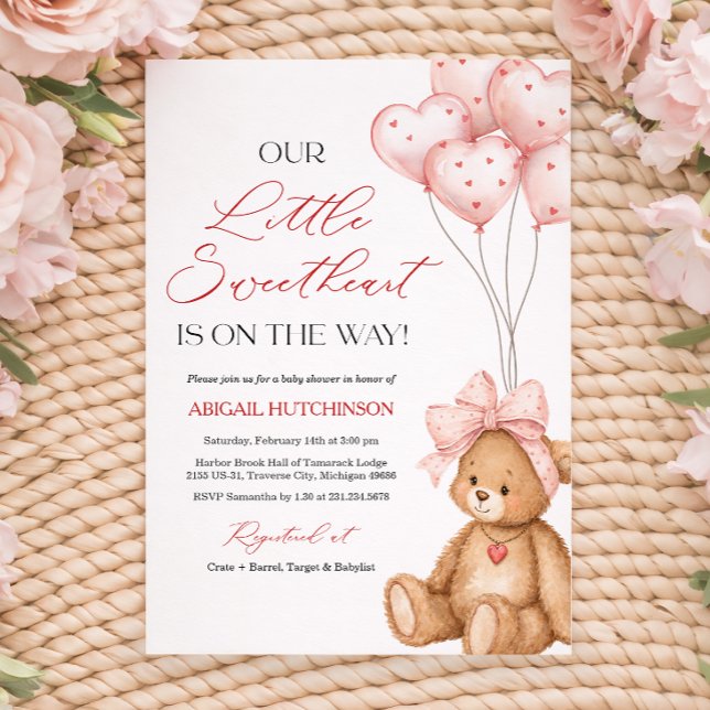 Little Sweetheart Valentine Baby Shower Invitation (Little Sweetheart Valentine Baby Shower Invitation)