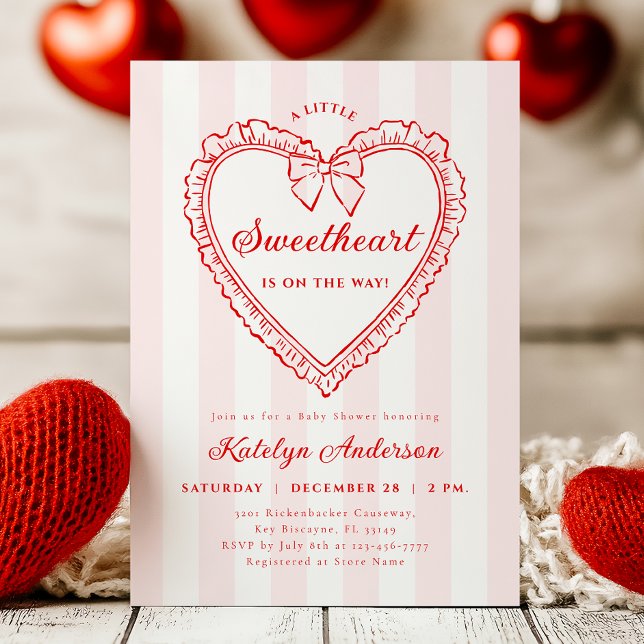 Little Sweetheart Valentine Baby Shower Invitation (Creator Uploaded)