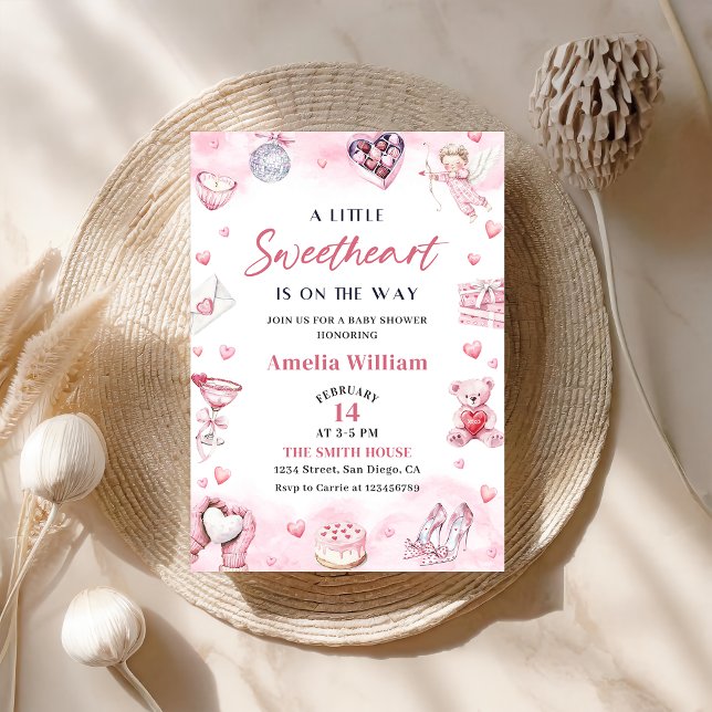 Little Sweetheart Valentine Baby Shower Invitation (Creator Uploaded)